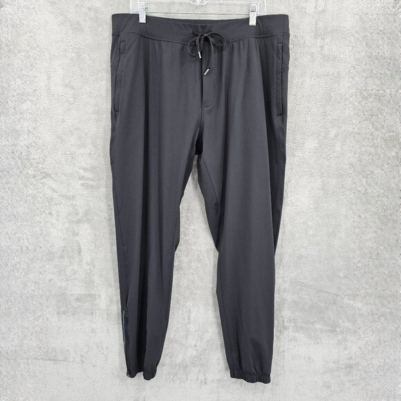CRZ Yoga Mens On the Travel Joggers 30 Ankle Zipper XL Black Lightweight Sports